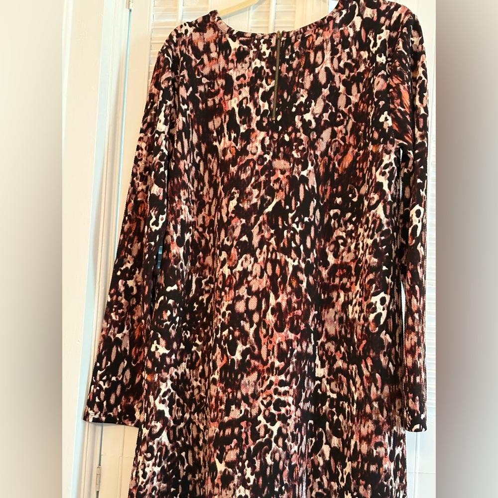 Cupio Long Sleeve Dress - Black, Brown, White - Picture 2 of 3